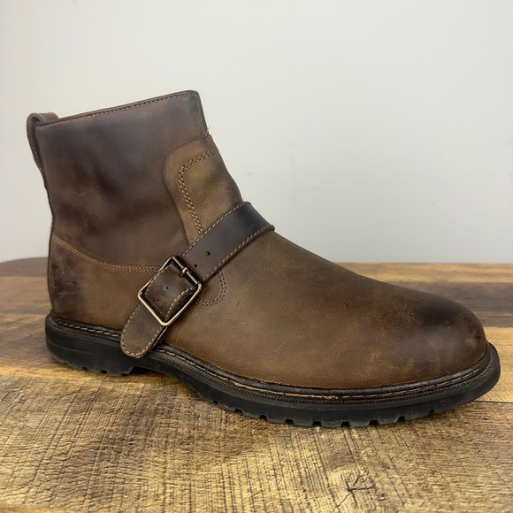 Johnston & Murphy Other - J. Murphy Johnston & Murphy Brown Leather Moto Side Zip Boots 59-1330 Mens 11.5M